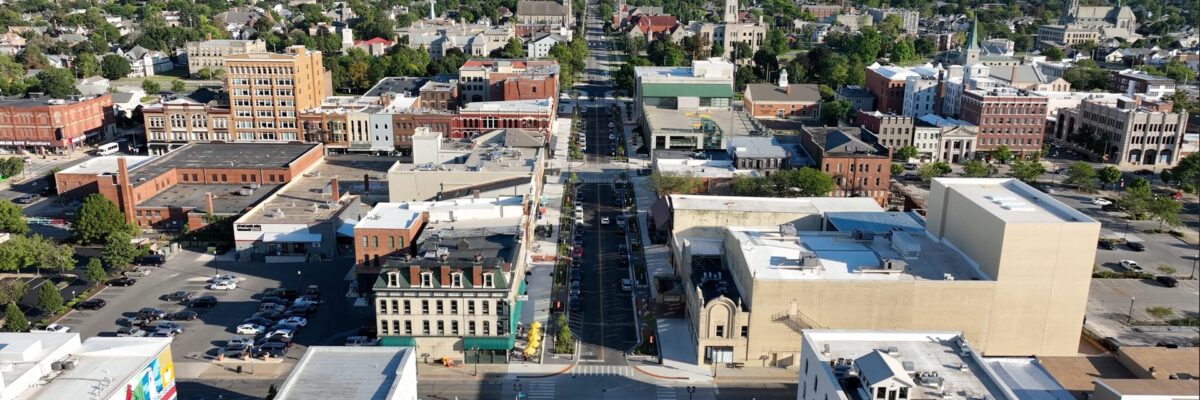 Sandusky Ohio downtown aerial